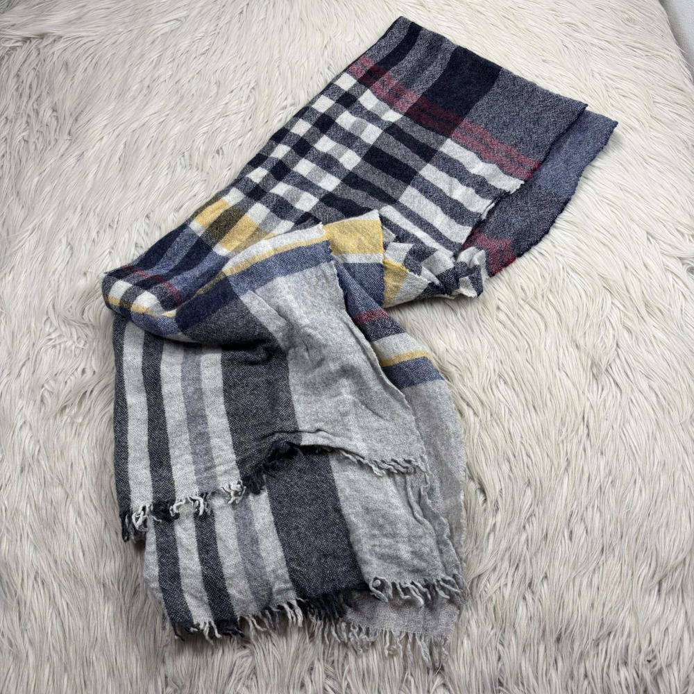 J.Crew Unisex Multi-Color Plaid Rectangular Scarf Wrap Preppy Heritage Wool Blen